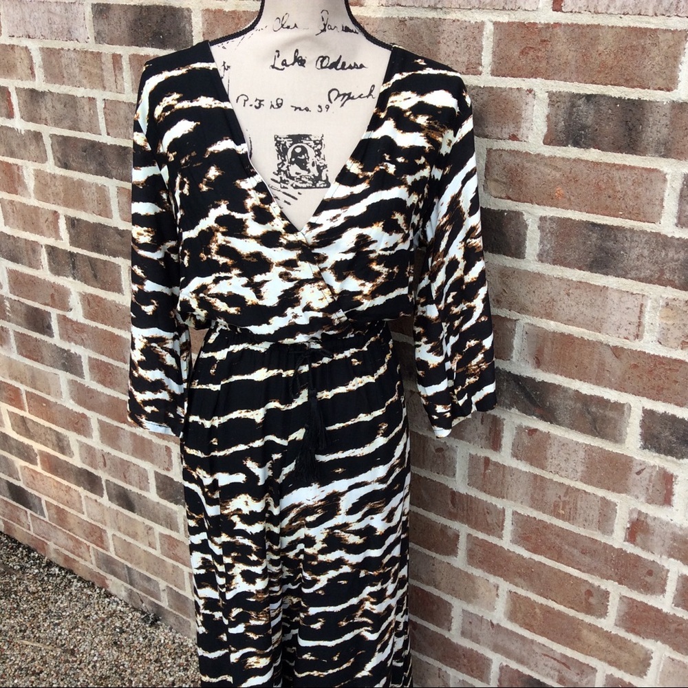 Jaase Lola Just Jungle Wide Leg Jumpsuit NEW Small - Picture 3 of 5